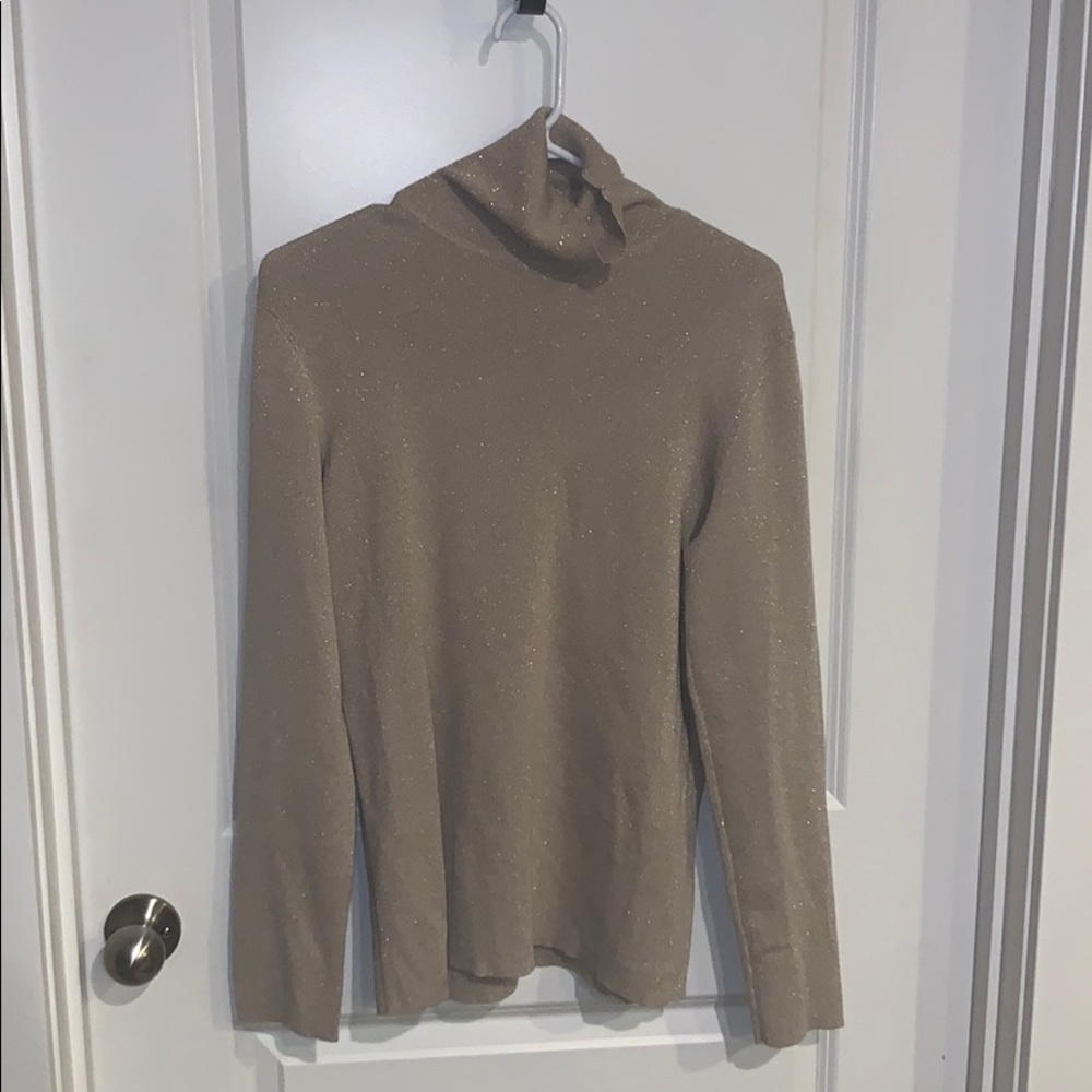 Chico’s Gold glitter turtleneck sweater
